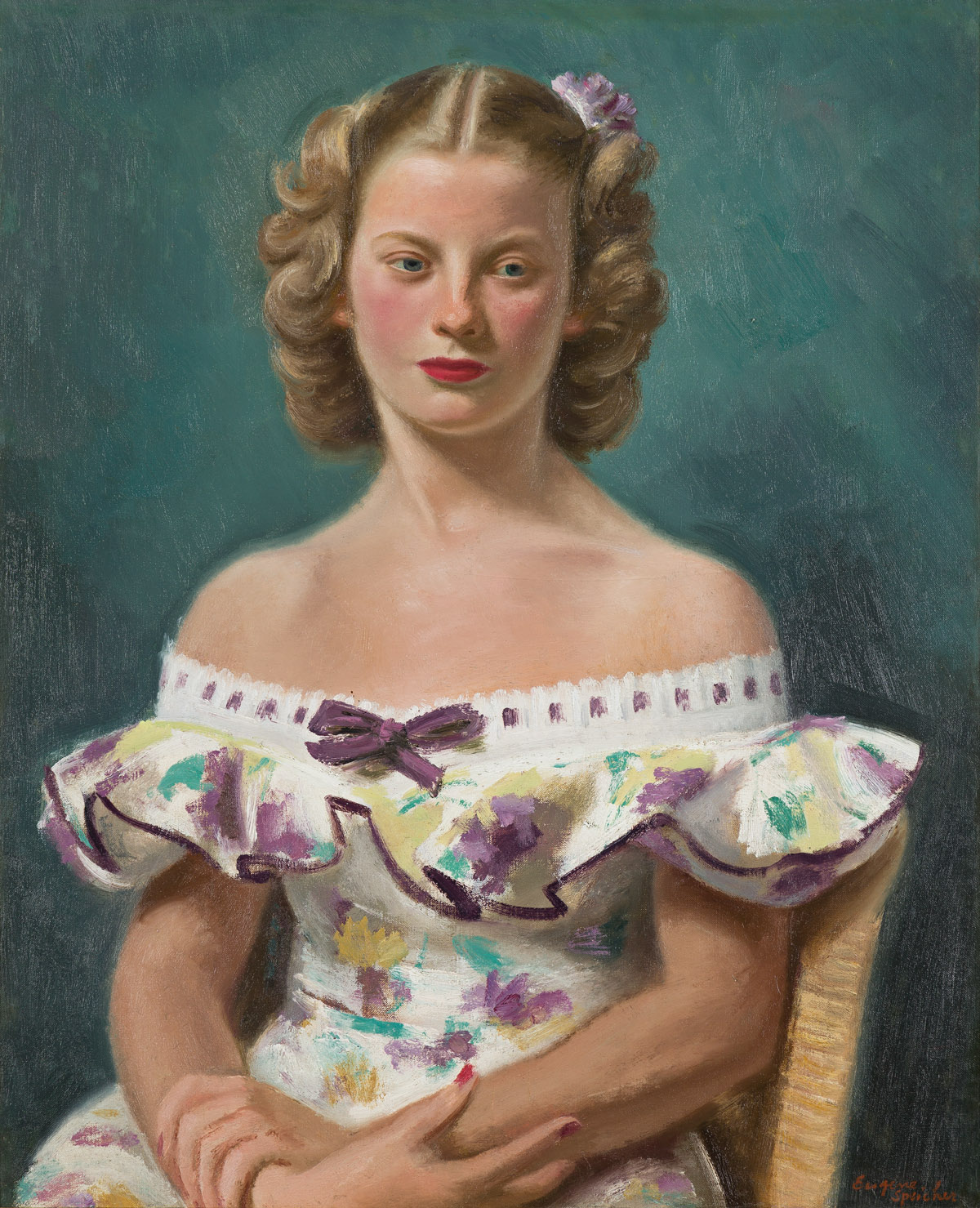 EUGENE SPEICHER (1883-1962) Untitled, (Girl in Flowered Dress).